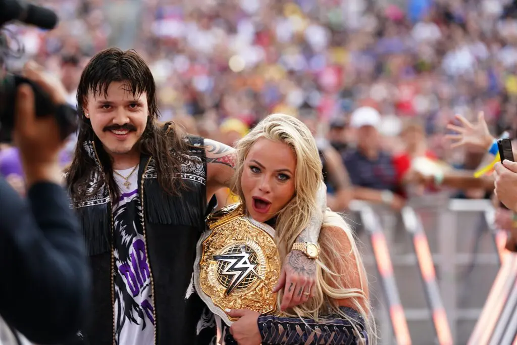 Dominik Mysterio and Liv Morgan at SummerSlam